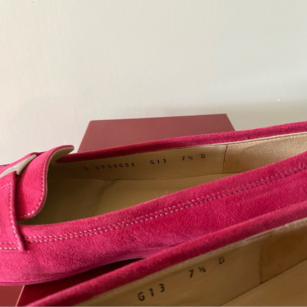 Salvatore Ferragamo Magenta Suede Loafers - Picture 3 of 6